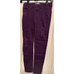 Girl's Levi's 710 Super Skinny Purple Distressed 10 Reg
